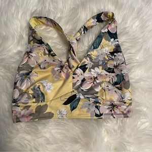 Joy Lab Yellow Floral Sports Bra